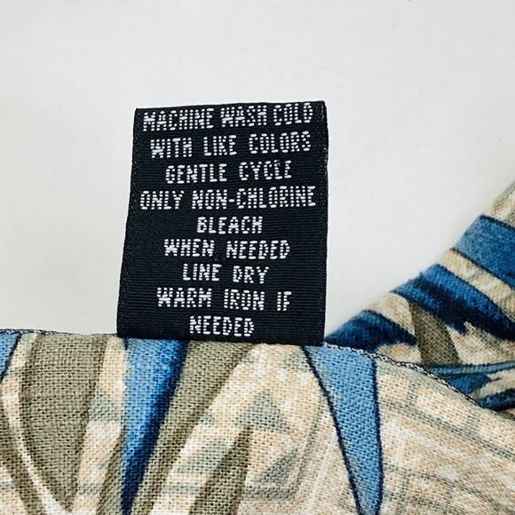 Statements Hawaiian Shirt Linen Rayon Vintage XL Men Beach Palm Button 90s Y2K - Picture 9 of 9